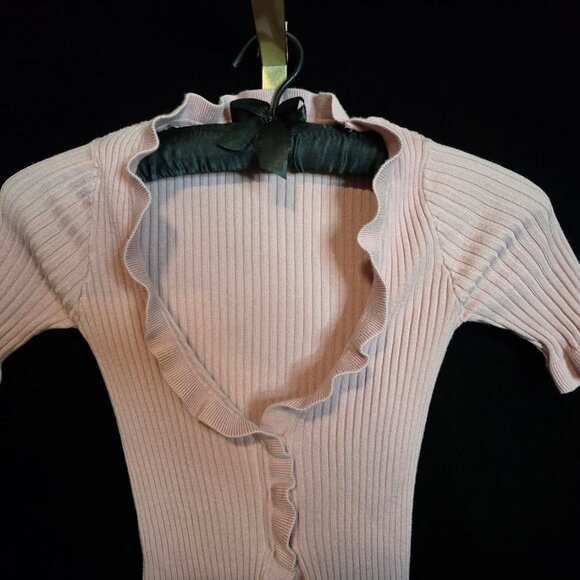 Lovers and Friends Revolve Carissa Ruffle Sweater Blush S - Picture 3 of 11